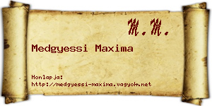 Medgyessi Maxima névjegykártya